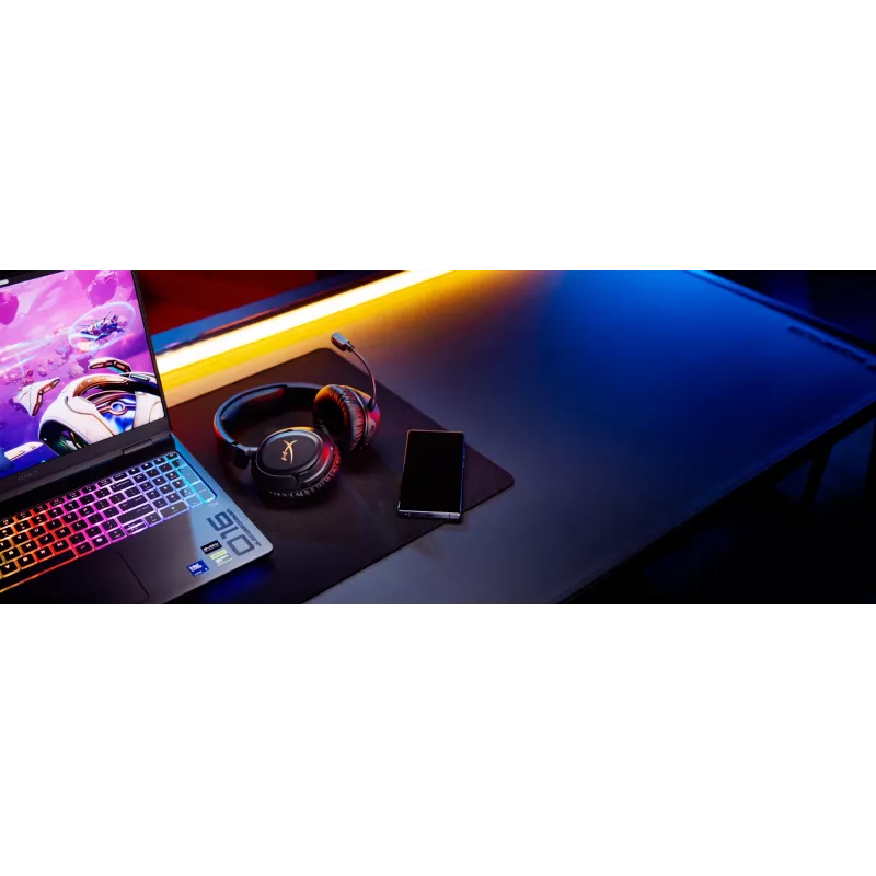 Belaidės žaidimų ausinės HyperX Cloud Flight 2 — uždengiančios ausis, juodos