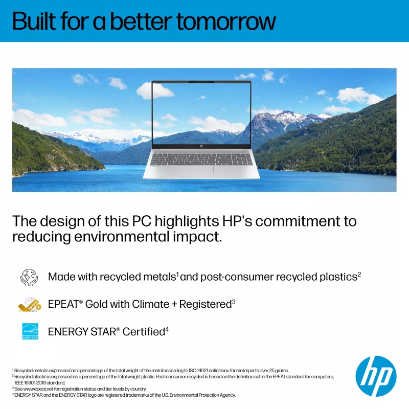 HP OmniBook 5 16-bc1002na AMD Ryzen™ 5 8540U nešiojamas kompiuteris 40,6 cm (16 colių) liečiamas ekranas 2K 8 GB LPDDR5-SDRAM 512 GB SSD Wi-Fi 6 (802.11ax) Windows 11 Home sidabrinis