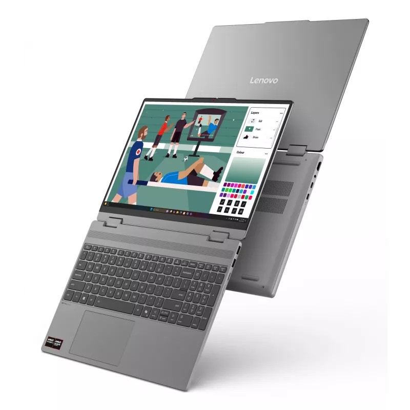 Lenovo IdeaPad 5 2-in-1 15AGP11 Copilot+ PC AMD Ryzen™ AI 5 430 hibridinis (2-in-1) 38,9 cm (15,3 col.) jutiklinis WUXGA 16 GB DDR5-SDRAM 512 GB SSD Wi-Fi 7 (802.11be) Windows 11 Home pilka vokiška