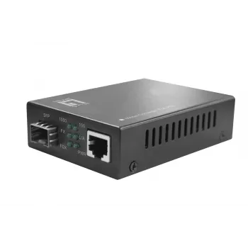 LevelOne GVT-2012 RJ45 į SFP gigabitinio ryšio keitiklis su PoE PSE