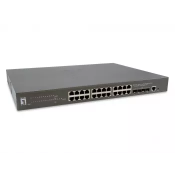 LevelOne GTP-2871 tinklo jungiklis valdomas L3 Gigabit Ethernet (10/100/1000) „Power over Ethernet“ (PoE) pilkas
