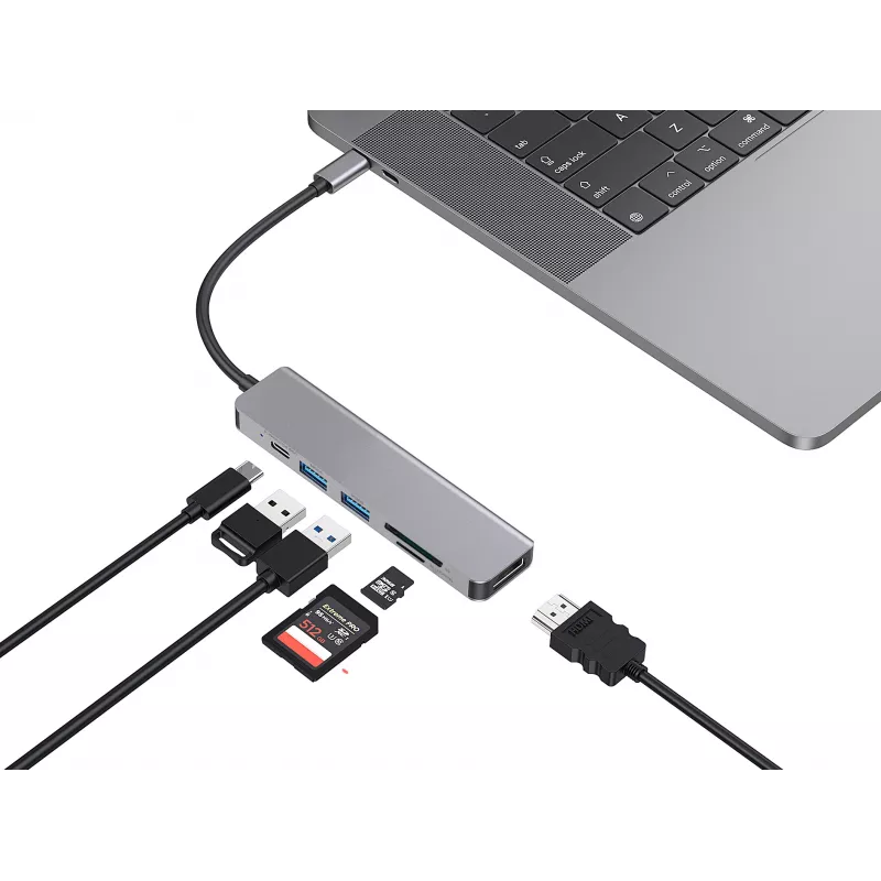 Conceptronic DONN02G USB-C dokas / prievadų replikatorius USB 3.2 Gen 1 (3.1 Gen 1) Type-C, aliuminis