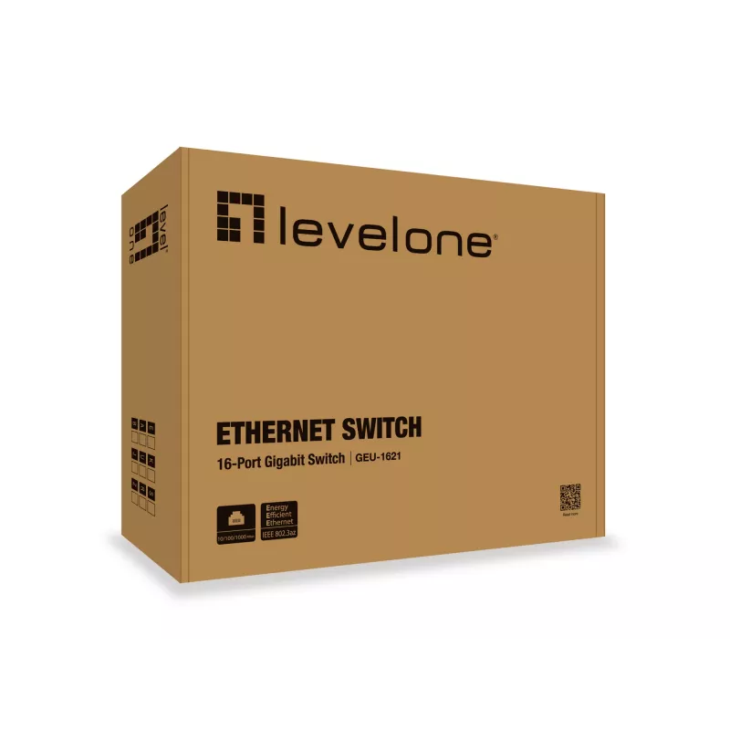 LevelOne 16 prievadų Gigabit jungiklis, Gigabit Ethernet (10/100/1000), Full duplex, montuojamas į stelažą