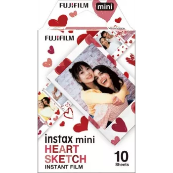Fujifilm Instax Mini momentinė juostelė 10 vnt 54 x 86 mm Heart Sketch