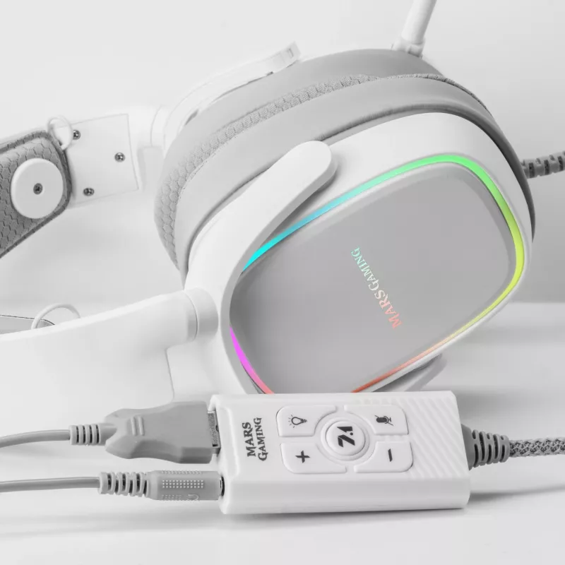 Garso plokštė Mars Gaming MSC2W 7.1 USB balta 3,5 mm