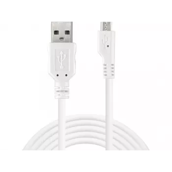 Sandberg MicroUSB sinchronizavimo ir įkrovimo laidas 3 m, USB A, Micro-USB B, USB 2.0, vyriški/vyriški, baltas