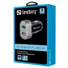 Sandberg automobilinis įkroviklis 1xQC 3.0+1xUSB2.4A, cigarečių degtukas, 12 V, aliuminis, juodas