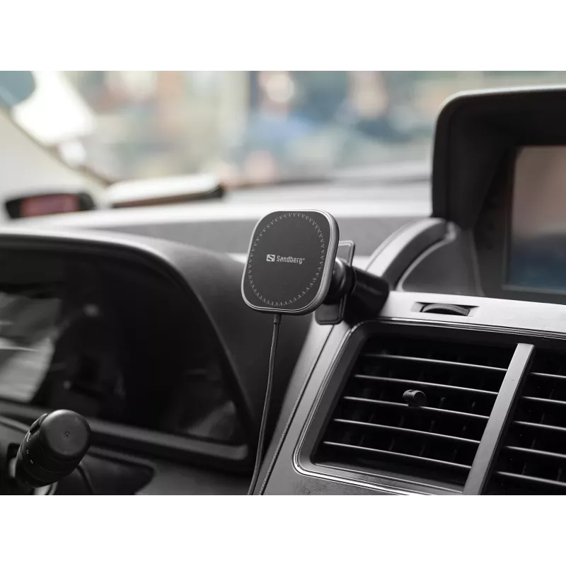 Sandberg In Car belaidis magnetinis automobilinis kroviklis 15W, USB, 1,2 m, juodas