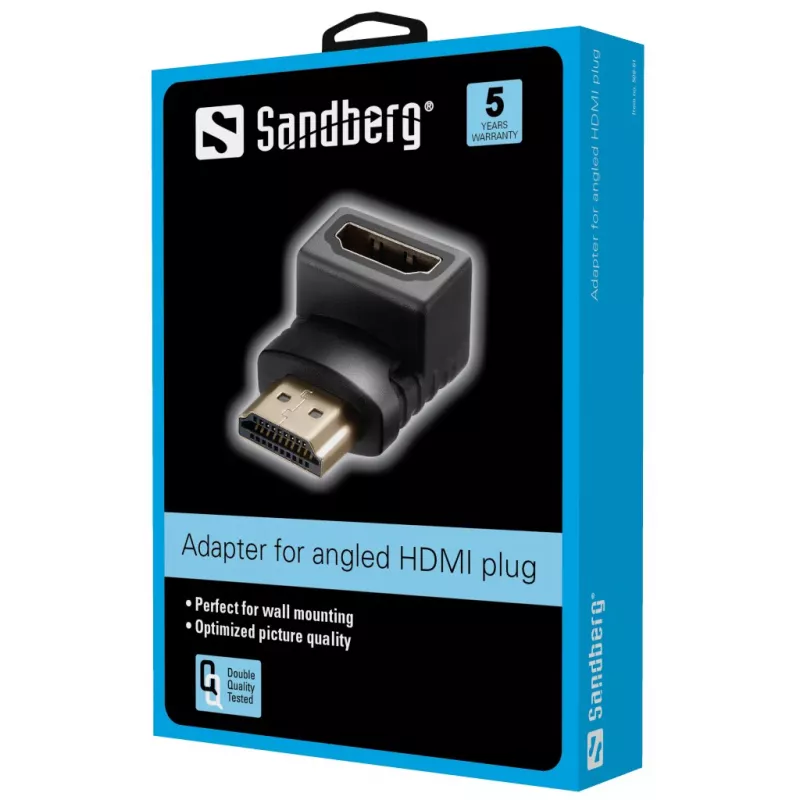 Sandberg HDMI 2.0 kampinis adapteris kištukas, HDMI, HDMI, juodas