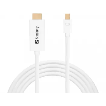 Sandberg kabelis MiniDP>HDMI 1,5 m, baltas