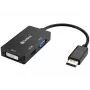 Sandberg Adapteris DP>HDMI+DVI+VGA, 0,19 m, DisplayPort, VGA (D-Sub)+HDMI+DVI, Kištukas, Lizdas, 3840 x 2160 pikseliai