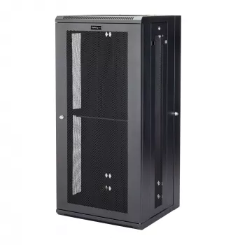 StarTech.com 4 stulpų 26U sieninis tinklo spintas su 1U lentyna, 19 colių šarnyrinis sieninis serverio stovas duomenų / AV / elektronikos / kompiuterijos įrangai, lankstus ventiliuojamas stovo korpusas