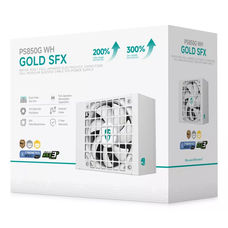 Gamer Storm PS850G WH maitinimo blokas 850 W 20+4 pin ATX ATX Baltas