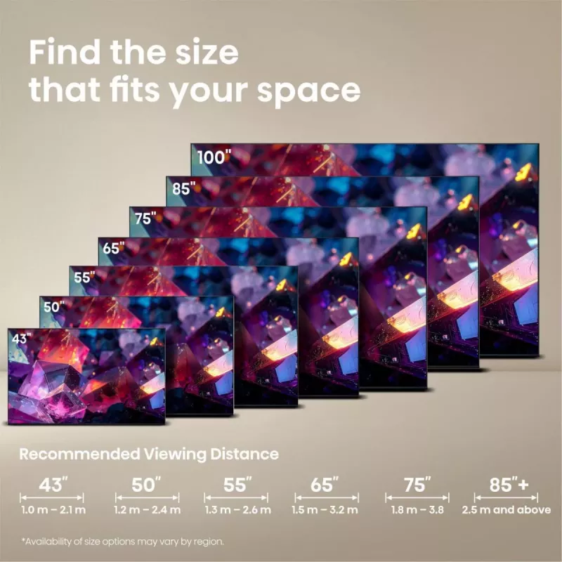 Hisense 65E7S PRO Televizorius 165,1 cm (65 col.) UHD+ Smart TV Wi-Fi Juodas 350 cd/m²