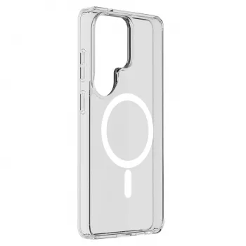 Cellularline Clear Mag - Galaxy S26 Ultra permatomas dėklas su guminiu kraštu, atsparus pageltimui