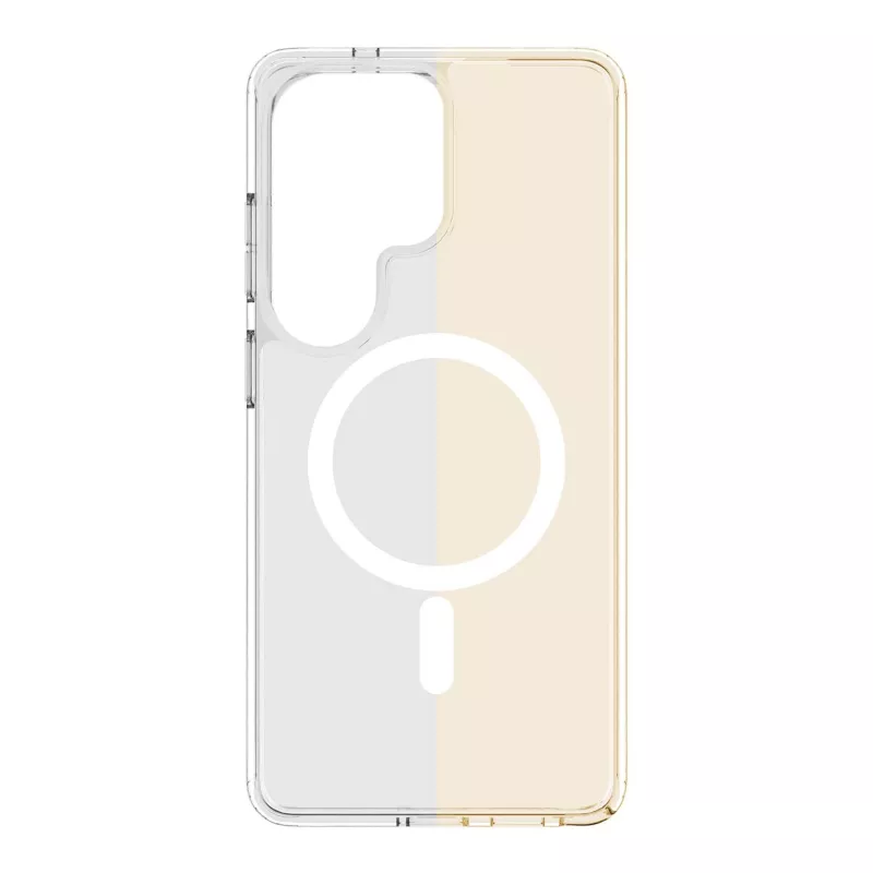 Cellularline Clear Mag - Galaxy S26 Ultra permatomas dėklas su guminiu kraštu, atsparus pageltimui