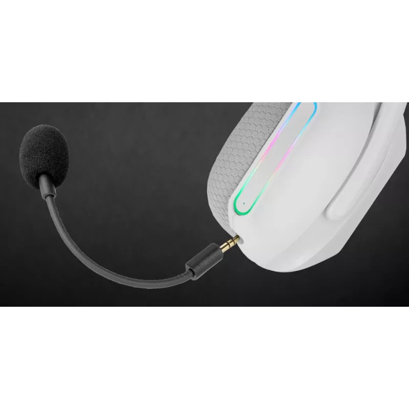 Mars Gaming MHW-PROW ausinės su mikrofonu, belaidės / laidinės, USB Type-C, Bluetooth, balta