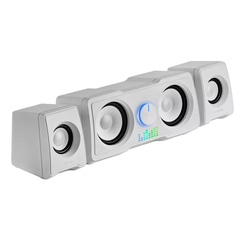 Mars Gaming MS22W Kompaktiški garsiakalbiai 2.2 RGB Flow Subwoofer + 4 aktyvūs garsiakalbiai DSP garsas 35W Balti