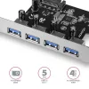 „AXAGON PCEU-430VL“ PCI-Express kortelė – 4 USB 3.2 Gen 1 prievadai