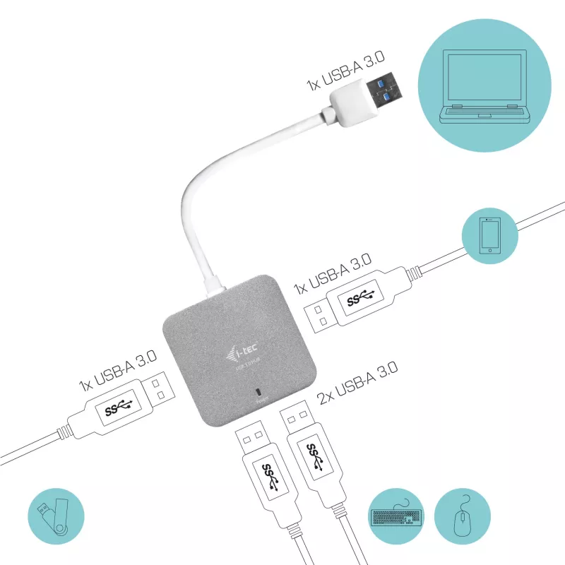 i-tec Metal USB 3.0 pasyvus 4 prievadų USB šakotuvas