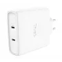 Įkroviklis TRUST Maxo 100W 2x USB-C GaN — 100 W, 2x USB-C, 20 V maks., AC vidaus, 2 m laidas, baltas