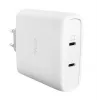 Įkroviklis TRUST Maxo 100W 2x USB-C GaN — 100 W, 2x USB-C, 20 V maks., AC vidaus, 2 m laidas, baltas