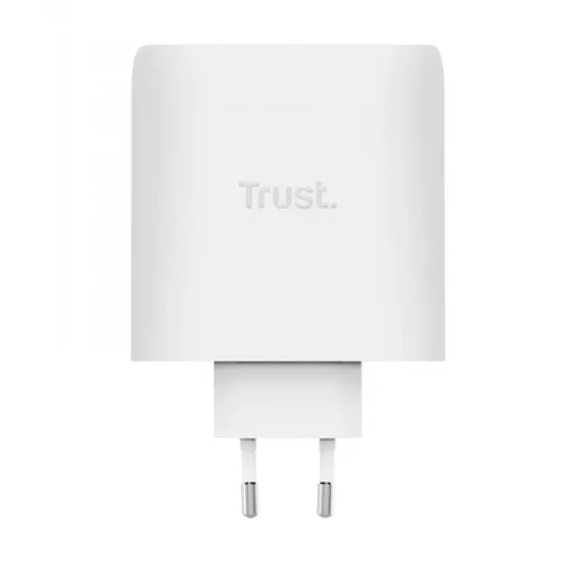 Įkroviklis TRUST Maxo 100W 2x USB-C GaN — 100 W, 2x USB-C, 20 V maks., AC vidaus, 2 m laidas, baltas