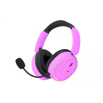 HATOR Phoenix 2 Wireless belaidės ausinės su mikrafonu, žaidimams, USB Type-C / USB Type-A, Bluetooth, violetinė