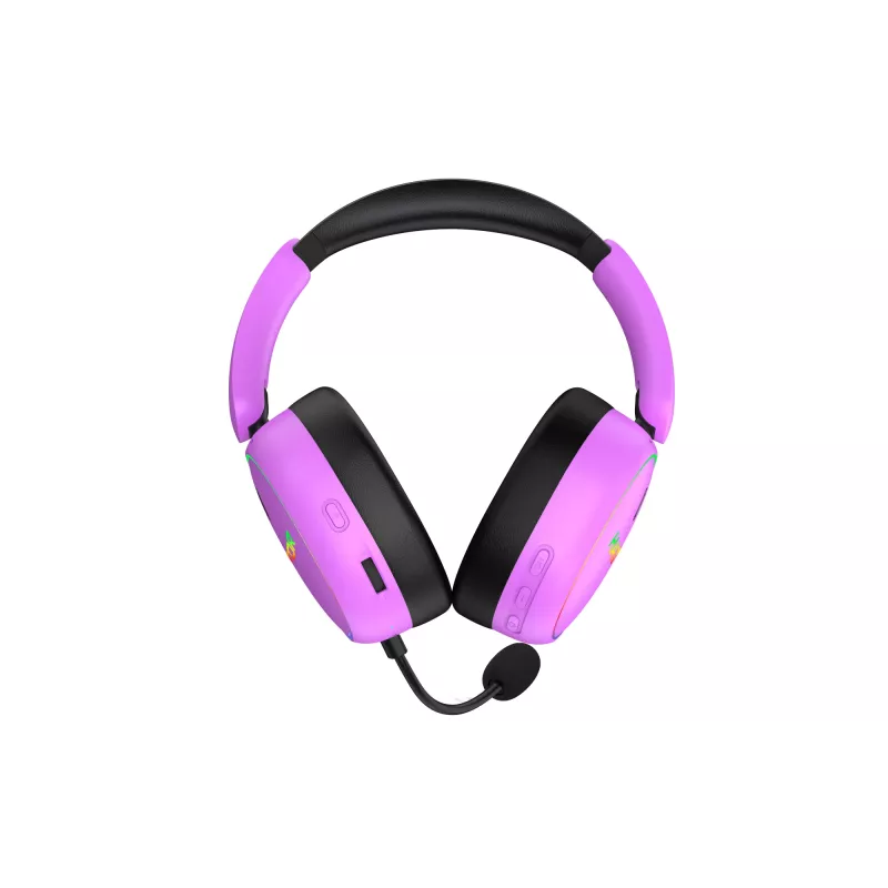 HATOR Phoenix 2 Wireless belaidės ausinės su mikrafonu, žaidimams, USB Type-C / USB Type-A, Bluetooth, violetinė