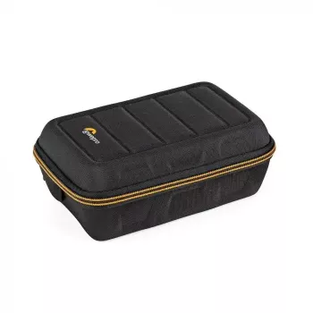 Fototechnikos dėklas Lowepro HARDSIDE CS 60 – kietas kompaktiškas dėklas, 140×85×227 mm, juodas/oranžinis