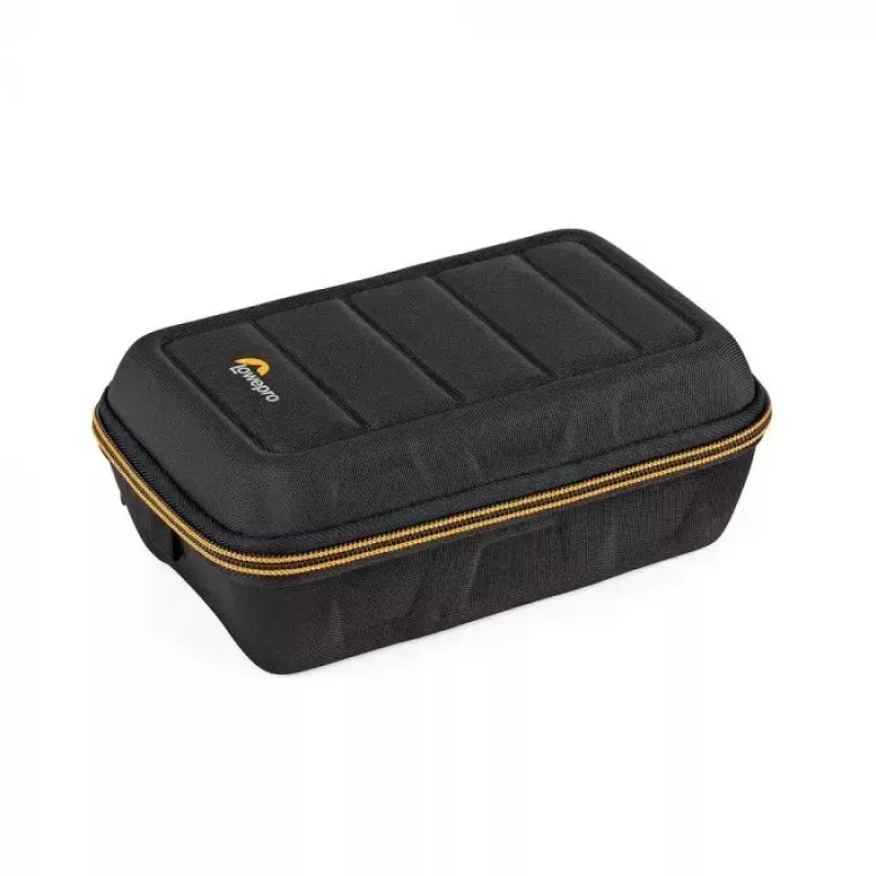 Fototechnikos dėklas Lowepro HARDSIDE CS 60 – kietas kompaktiškas dėklas, 140×85×227 mm, juodas/oranžinis