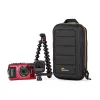 Fototechnikos dėklas Lowepro HARDSIDE CS 60 – kietas kompaktiškas dėklas, 140×85×227 mm, juodas/oranžinis