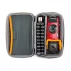 Fototechnikos dėklas Lowepro HARDSIDE CS 60 – kietas kompaktiškas dėklas, 140×85×227 mm, juodas/oranžinis