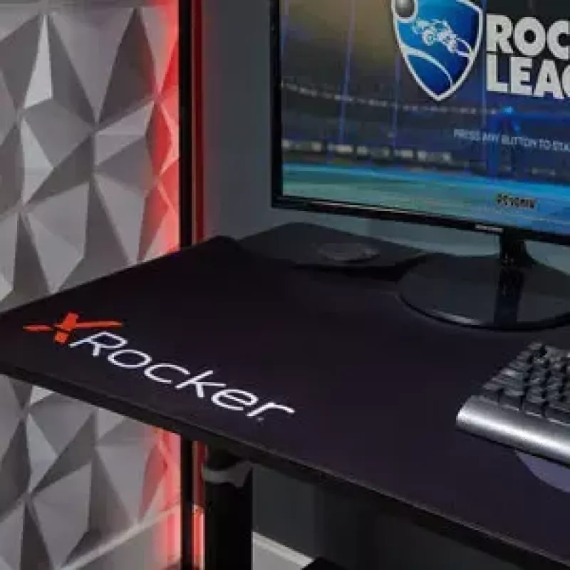 X Rocker Cougar XL pilkas – tiesus žaidimų stalas su metaliniu rėmu