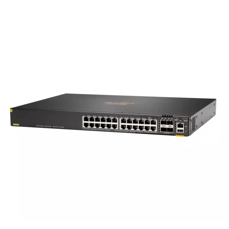 Valdomas jungiklis Aruba 6300F 24 prievadai 1GbE Class 4 PoE ir 4 prievadai SFP56