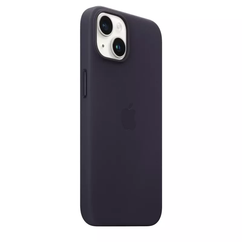 Odinė MagSafe dėklas Apple iPhone 14 — Violetinė, tinka 6,1 colio