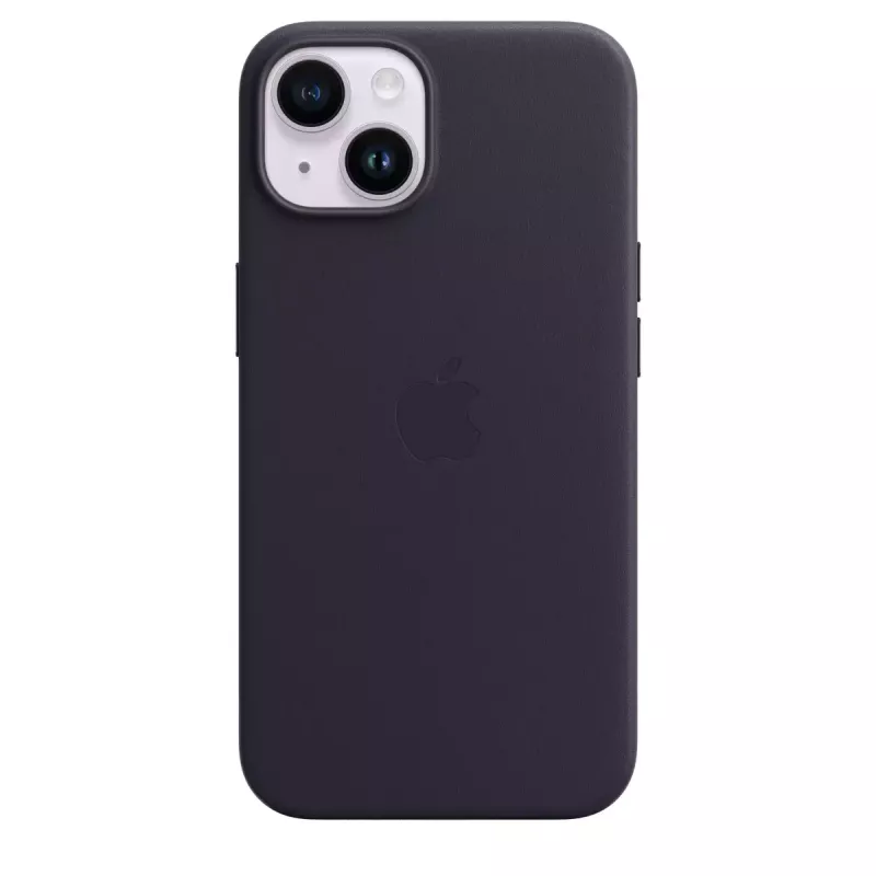 Odinė MagSafe dėklas Apple iPhone 14 — Violetinė, tinka 6,1 colio