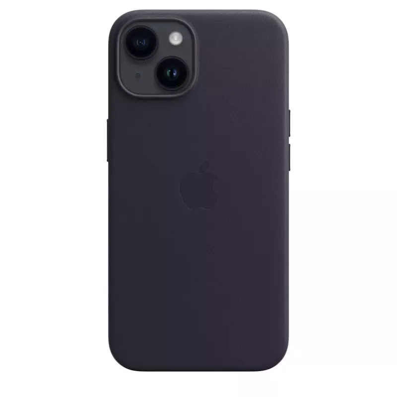Odinė MagSafe dėklas Apple iPhone 14 — Violetinė, tinka 6,1 colio