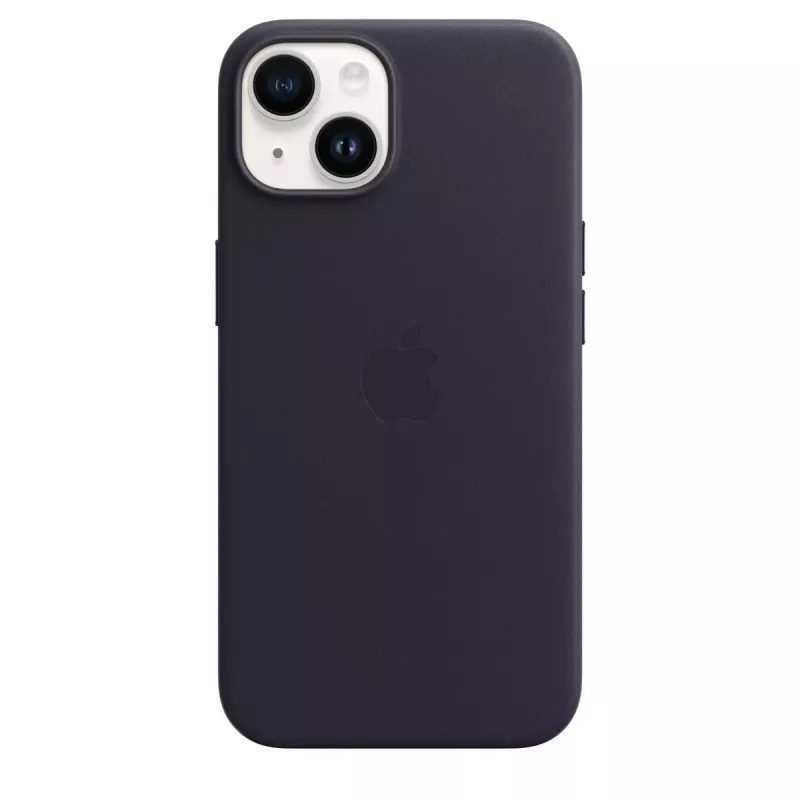 Odinė MagSafe dėklas Apple iPhone 14 — Violetinė, tinka 6,1 colio