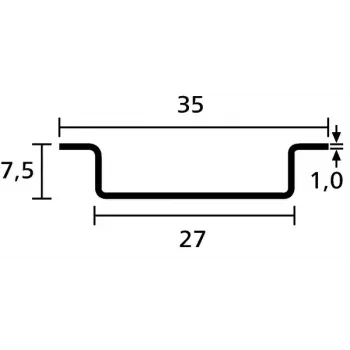 Kabelių lovio tarpiklis HellermannTyton 181-47061 – plieninis 35 mm x 7,5 mm