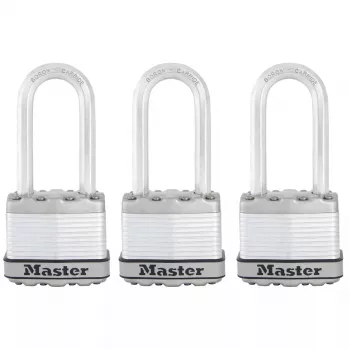 MASTER LOCK Excell spynų rinkinys 3 vnt., 45 mm laminuotas plienas, 51 mm kilpa