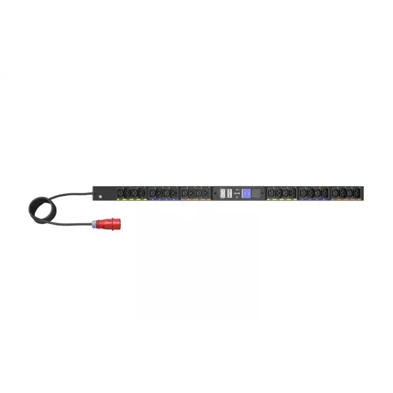 Eaton EVSWF316A perjungiamas trifazis PDU, 24 lizdai (C39, C13), 240/415V, 16A, 3 m laidas, 22,5U, juoda