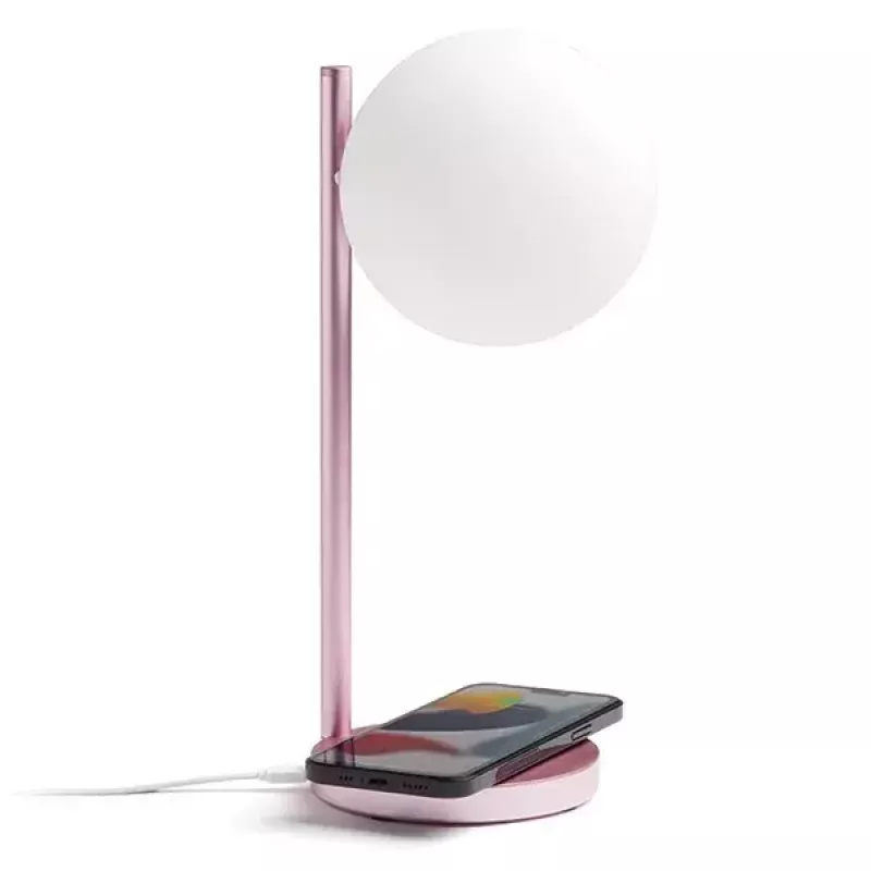 Stalinė LED lempa Lexon Bubble Lamp LH70LP šviesiai rožinė 15W su belaidžiu įkrovikliu