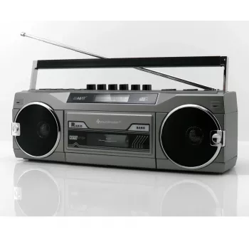 Nešiojamas kasečių grotuvas Soundmaster SRR80TI su DAB+ ir FM, LCD ekranu, 3 W RMS, 3,5 mm ausinėms, baterija/230V