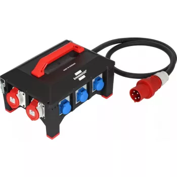 Maitinimo skirstytuvas Brennenstuhl BSV 5-63A RCD B tipo, 9 AC lizdų, 63 A, 400 V, IP44, 2 m H07RN-F kabelis
