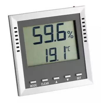 Skaitmeninis drėgmės ir temperatūros matuoklis TFA-Dostmann 30.5010 pilkai sidabrinis