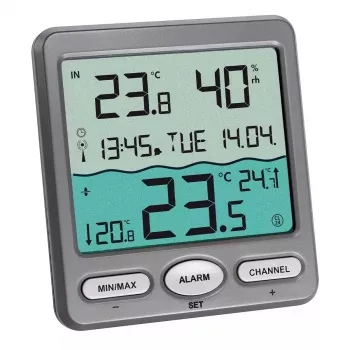 Termometras TFA-Dostmann 30.3056.10 skaitmeninis plūduriuojantis baseinui -40–60 °C
