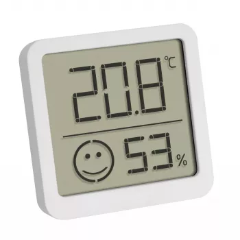 Skaitmeninis termometras TFA-Dostmann 30.5053.02 patalpų ir lauko temperatūrai bei drėgmei, sidabrinis baltas