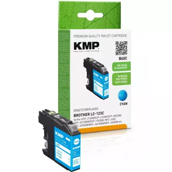 Kasetė KMP Brother LC-123C Cianinė Perdirbta