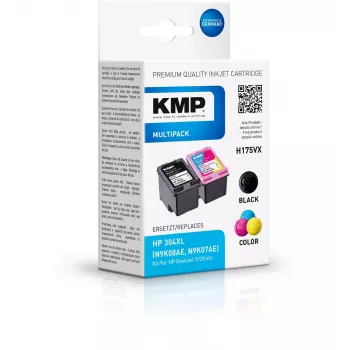 KMP 1759,4005 MultiPack juodi pigmentiniai ir spalvoti dažų rašaliniai kasetės, suderinamos su HP 304XL